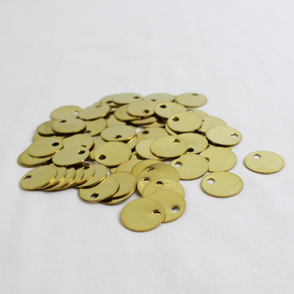 Lot of 70 Blank Brass Tags Model 1078B/1" Round