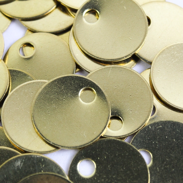 Lot of 70 Blank Brass Tags Model 1078B/1" Round