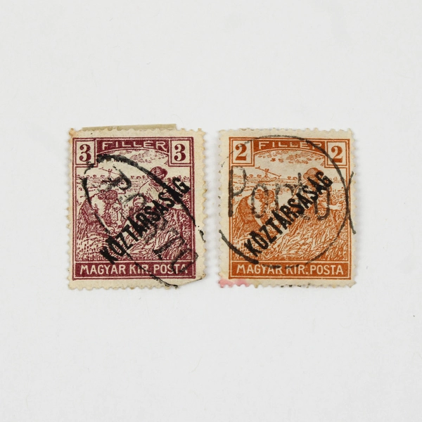 Lot Of 6 Hungary Magyar Kir Posta Stamps Koztarsasag Overprint Used