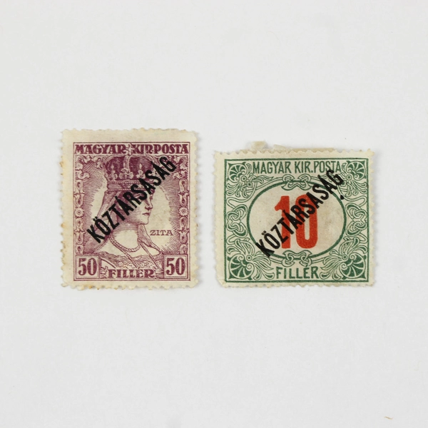 Lot Of 6 Hungary Magyar Kir Posta Stamps Koztarsasag Overprint Used