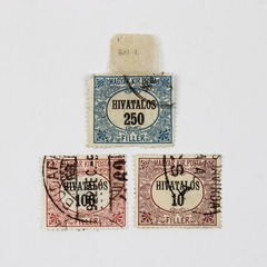 Lot Of 3 Hungary Magyar Kir Posta Hivatalos Overprint Stamps Used 1920s 