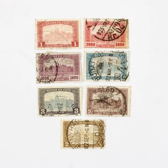 Lot Of 7 Hungary Magyar Kir Posta Parliament 2/2.5/3/10/1000/2000 Korona Stamps 