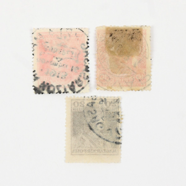 Lot Of 3 Hungary Magyar Kir Posta 10/20 Filler Stamps WWI Era Postmarked Used 