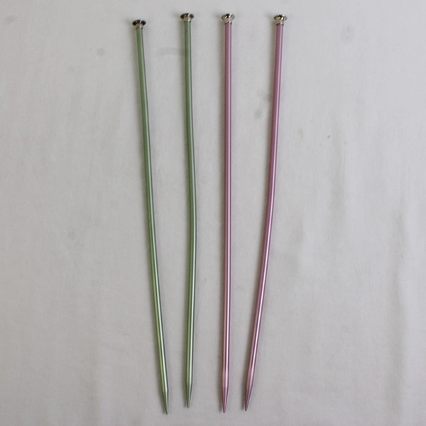 Lot of 4 Susan Bates Aluminum Knitting Needles Pink & Green 14" Long Size 10