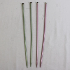 Lot of 4 Susan Bates Aluminum Knitting Needles Pink & Green 14" Long Size 10