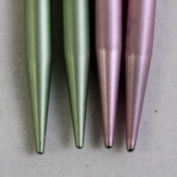 Lot of 4 Susan Bates Aluminum Knitting Needles Pink & Green 14" Long Size 10