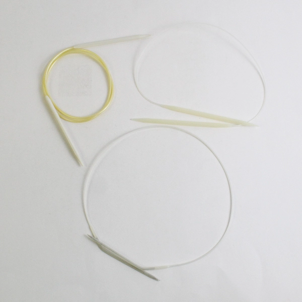 Lot of 3 Plastic Clear Lace Circular Knitting Needles 