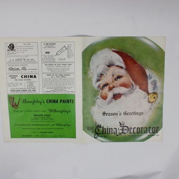Vintage The China Decorator Magazine December 1973 Christmas Issue Vol 18 #12