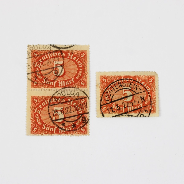 Lot Of 10 Germany Deutsches Reich 5/10/200 Mark Stamps 1920s Used