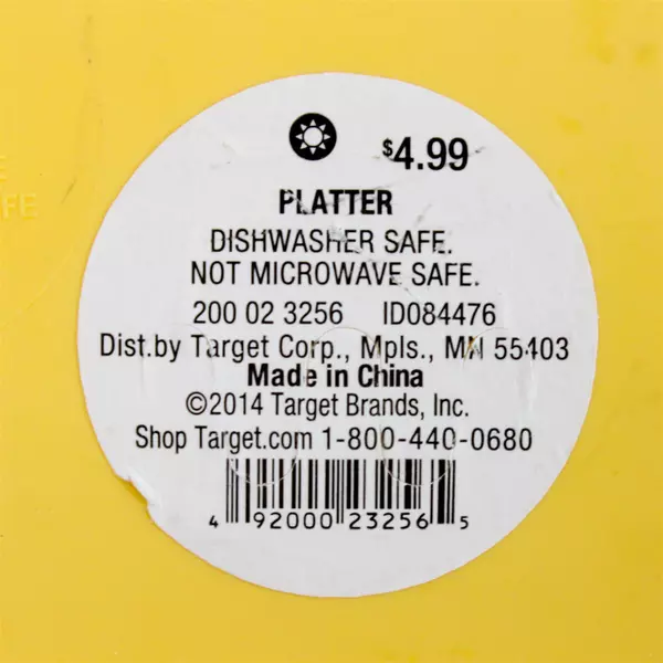 Summer Brand Yellow Pig Serving Tray Melamine Material 17 in Long x 9.5 in. Wide