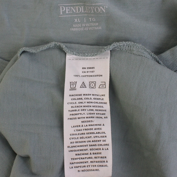 Pendleton Pale Blue Crew Neck Short-Sleeve Cotton T-Shirt Men's Size XL