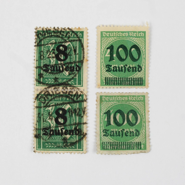 Lot of 8 Germany Deutsches Reich Saufend Hyperinflation Stamps Used 1920s