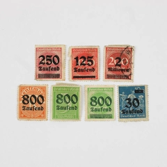 Lot of 7 Germany Deutsches Reich Hyperinflation Saufend Stamps Used 1920s
