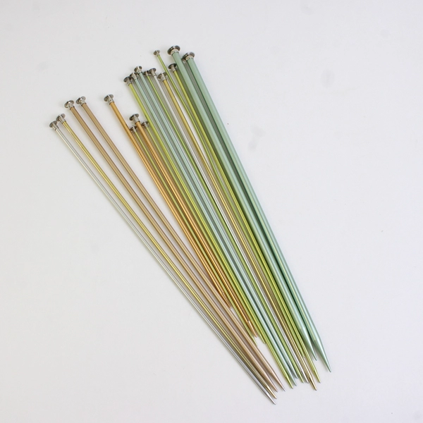 Lot 9 Pairs Vintage Aluminum Single Point Knitting Needles 2 5 6 8 11
