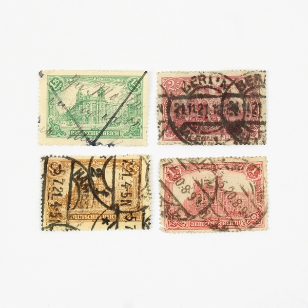 Lot of 4 Germany Deutsches Reich 1/1.25/1.50/2.50 Mark Reichspostam Stamps Used