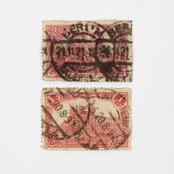 Lot of 4 Germany Deutsches Reich 1/1.25/1.50/2.50 Mark Reichspostam Stamps Used