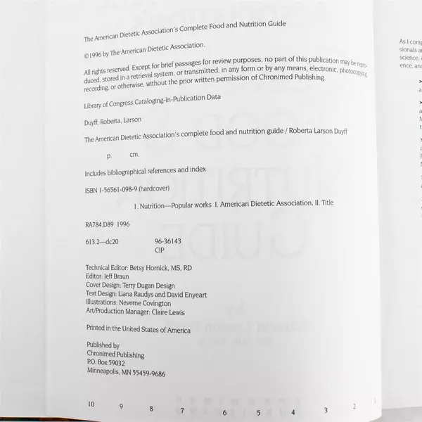 The American Dietetic Association Complete Food & Nutrition Hardcover