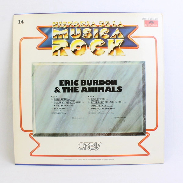 Eric Burdon & The Animals Historia De La Musica Rock LP 1982