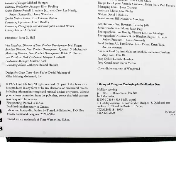 Great Taste Low-Fat Holiday Cooking: Over 200 Delicious Recipes Cookbook