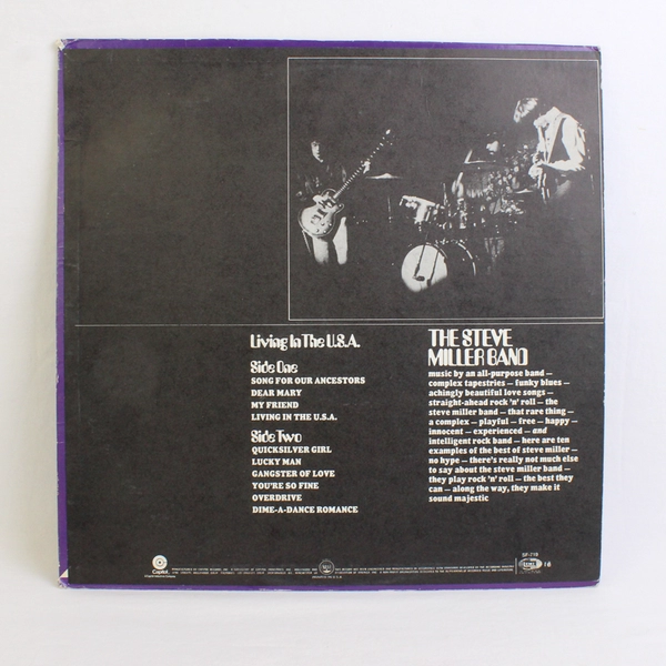 The Steve Miller Band Living In The USA LP 1973 SF-719