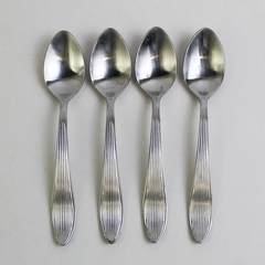 Lot of 4 IKEA Smide Pattern Stainless Steel Teaspoons 5.5" Long Good