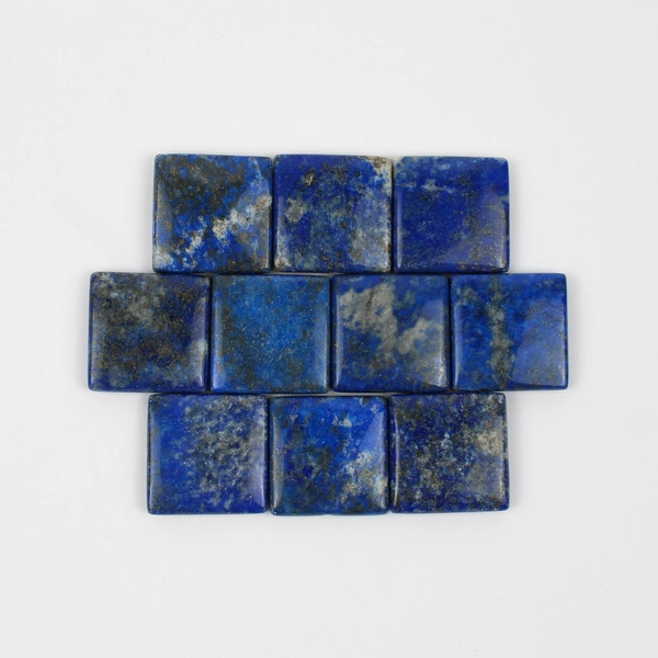 Lot of 58 Blue & Green Gemstone Cabochon Beads Lapis Lazuli Seraphinite Kyanite