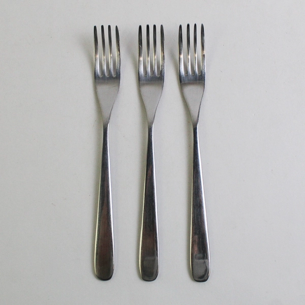 Lot of 3 IKEA Rare Unknown Pattern Stainless Steel Salad Forks 7" (221 85) Good
