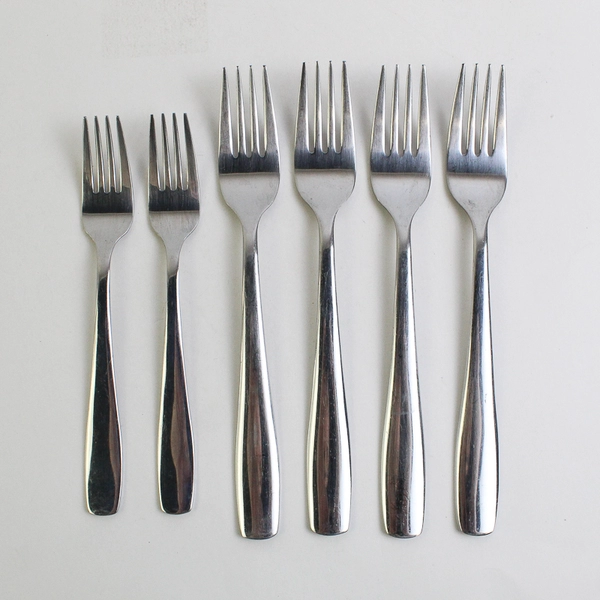 Lot 6 IKEA Tallagd Pattern Stainless 4 Dinner Forks (8.25") 2 Salad Forks (7") 