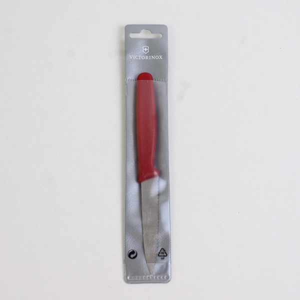 Victorinox 3.25" Serrated Paring Knife with Sleeve Red Handle