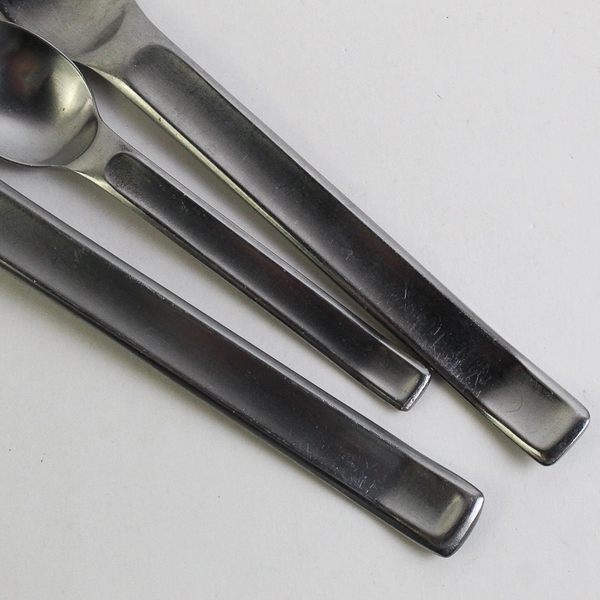 Lot of 3 IKEA Poem Pattern Stainless Steel Dinner Fork Oval Soup Spoon Teaspoon