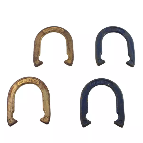 Vintage Franklin Set of 4 Steel Horseshoes Model A & B Outdoor Game