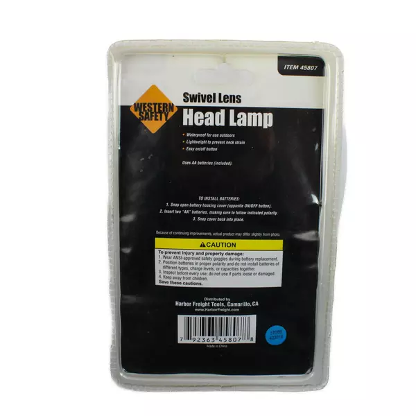 Western Safety Swivel Lens Waterproof Head Lamp New