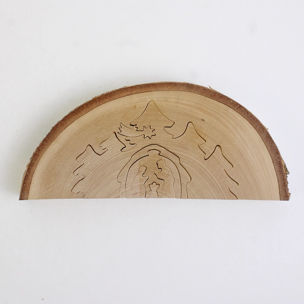 Handmade Laser Cut Wooden Nativity Scene Cute Small 6.75" Long 3" Tall