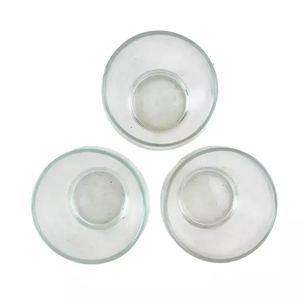 Set of 3 Clear Glass Drinking Glasses 2.5" Tall