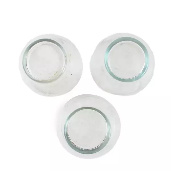 Set of 3 Clear Glass Drinking Glasses 2.5" Tall