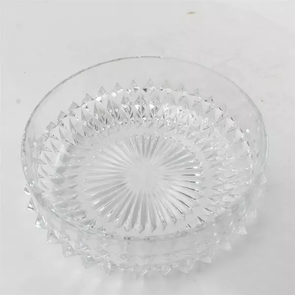 Vintage Indiana Glass Diamond Point Clear Glass Bowl 7.75in