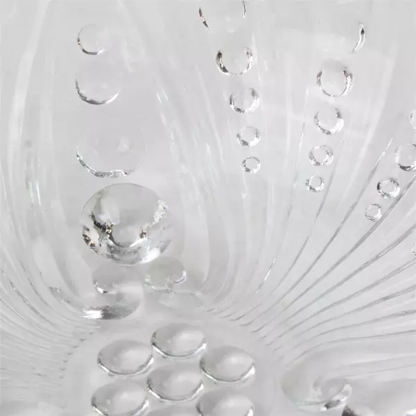 Vintage Anchor Hocking Burple Bubble 3-Toe Footed Clear Glass Serving Bowl