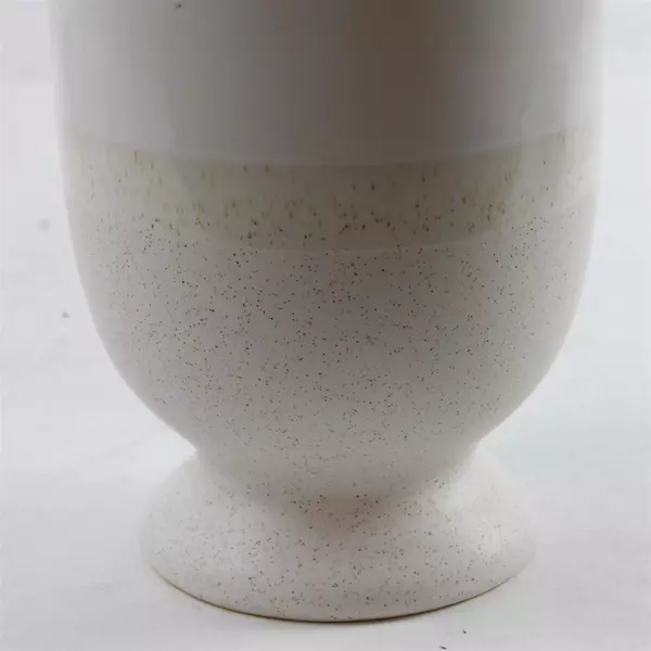 Laney White Ceramic Vase Speckled Bottom Modern 6.5in