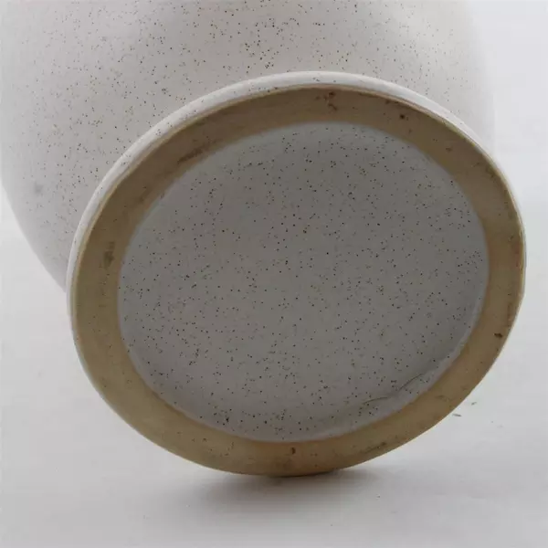 Laney White Ceramic Vase Speckled Bottom Modern 6.5in