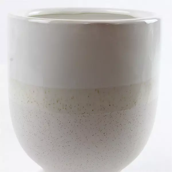 Laney White Ceramic Vase Speckled Bottom Modern 6.5in