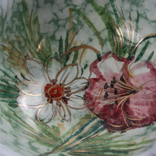 Vintage Hand-Painted Italian Ceramic Basket Marked Made in Italy