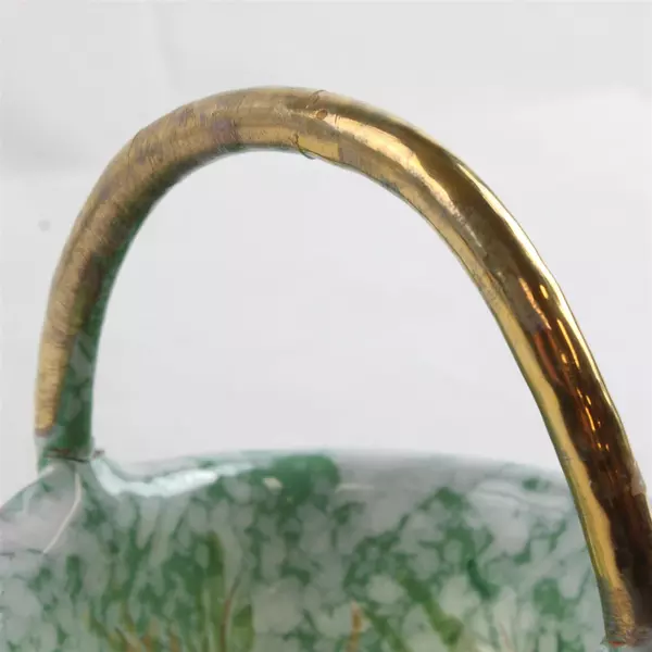 Vintage Hand-Painted Italian Ceramic Basket Marked Made in Italy