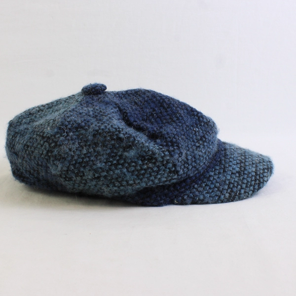 Fair Weather Women's Blue Tweed Small Brim Newsboy Cap Hat One Size