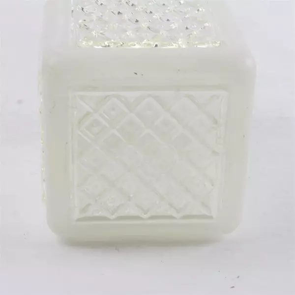 Vintage Frosted Clear Glass Square Porch Light Cover Diamond Quilt