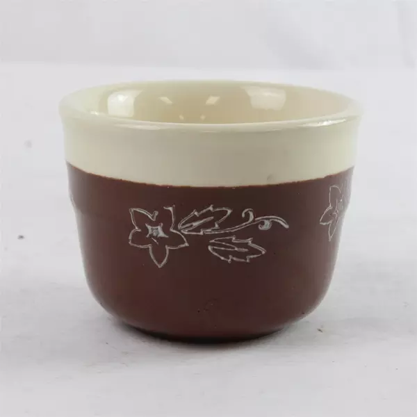 Vintage Oxford Stoneware Bowl Snow Flower Pattern 3.5" Collectible
