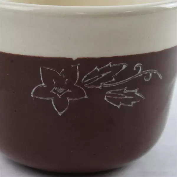 Vintage Oxford Stoneware Bowl Snow Flower Pattern 3.5" Collectible