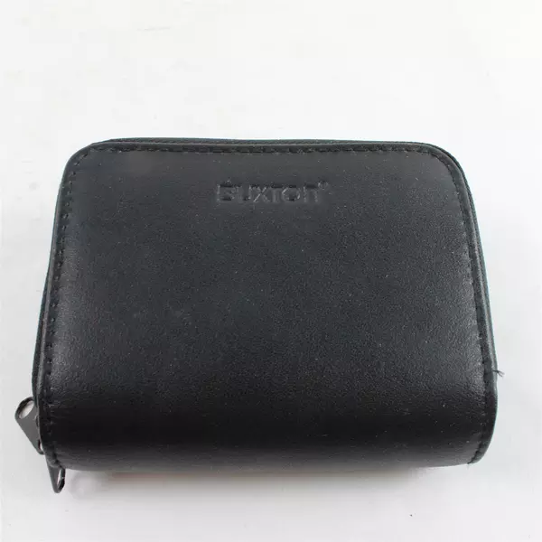 Buxton Black 2-Zip Accordion Card Wallet Pre-Owned Good