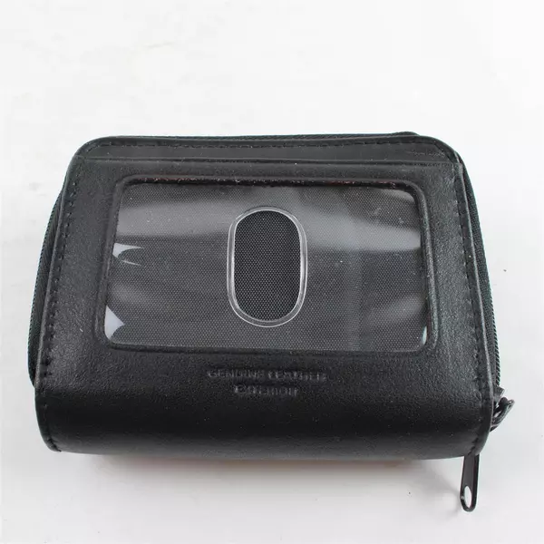 Buxton Black 2-Zip Accordion Card Wallet Pre-Owned Good