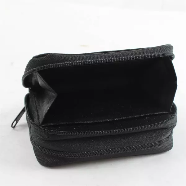 Buxton Black 2-Zip Accordion Card Wallet Pre-Owned Good