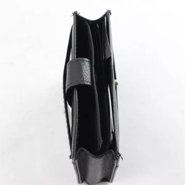 Top Wallet Black w/ Elastic Pull-Out Card Holder Slim Wallet